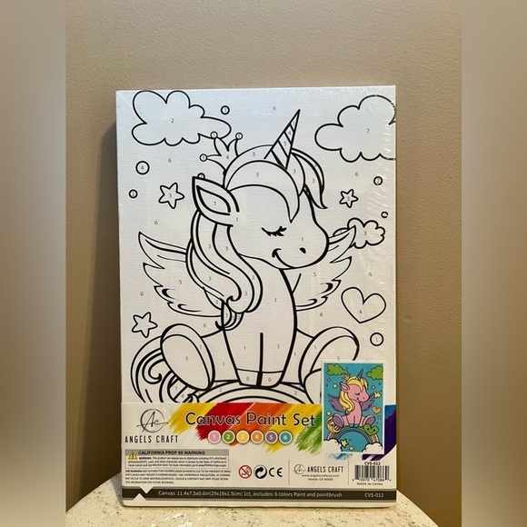 Unicorn Paint by Numbers Canvas Paint Set - Picture 1 of 3